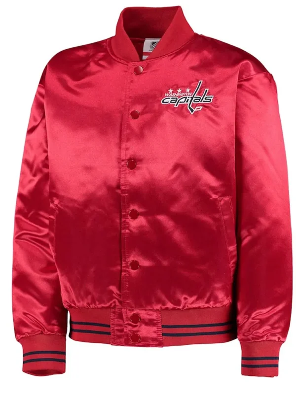 Washington Capitals Youth Gifted Goalie Red Satin Jacket