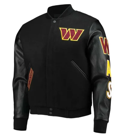 Washington Commanders Black Letterman Jacket