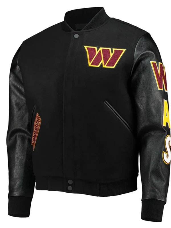 Washington Commanders Black Letterman Jacket