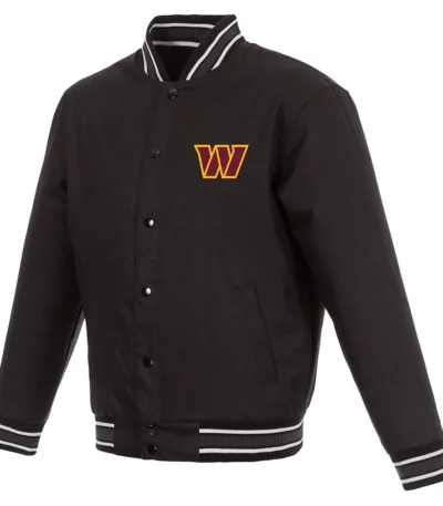 Washington Commanders Black Varsity Wool Jacket