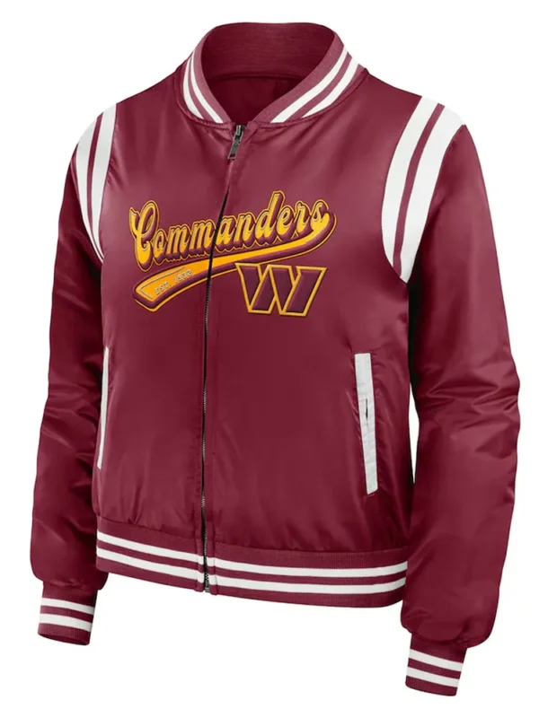Washington Commanders Burgundy Bomber Full-Zip Jacket