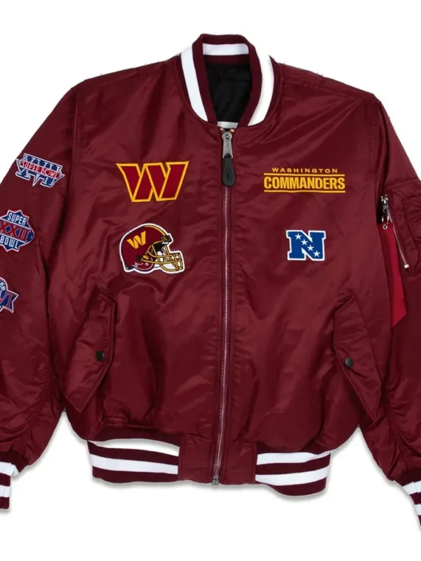 Washington Commanders Burgundy MA-1 Jacket