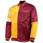 Washington Commanders Burgundy-Yellow Leader Satin Jacket