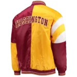 Washington Commanders Burgundy-Yellow Leader Satin Jacket