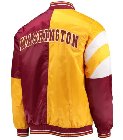 Washington Commanders Burgundy-Yellow Leader Satin Jacket