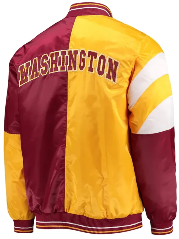 Washington Commanders Burgundy-Yellow Leader Satin Jacket
