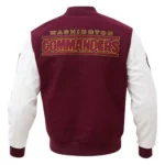 Washington Commanders Burgundy and White Letterman Jacket