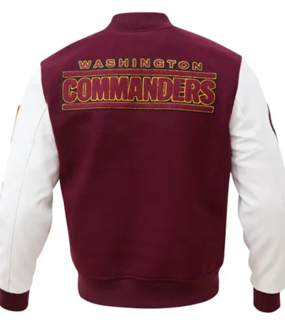 Washington Commanders Burgundy and White Letterman Jacket