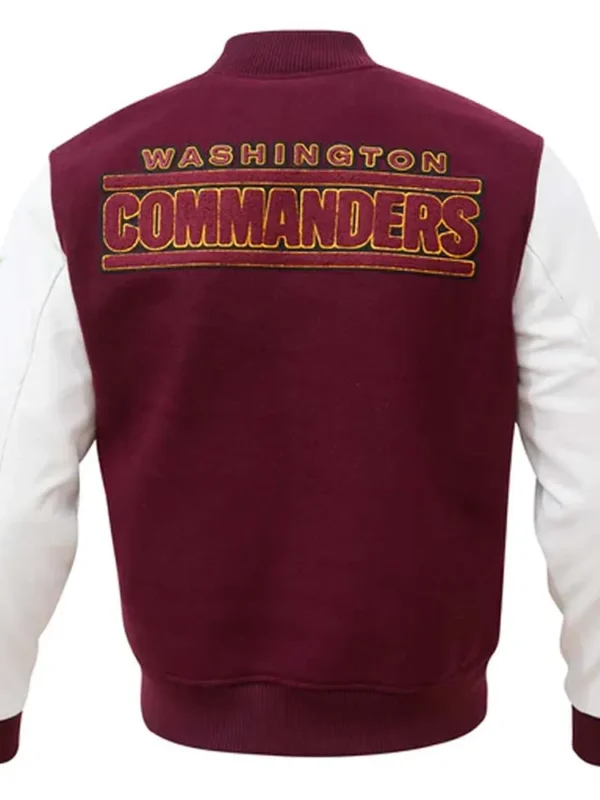 Washington Commanders Burgundy and White Letterman Jacket