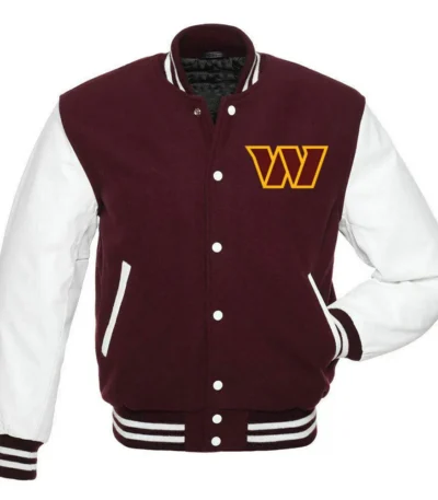 Washington Commanders Letterman Maroon and White Jacket