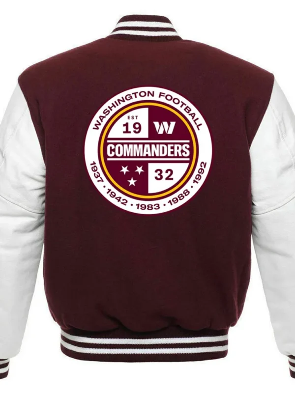 Washington Commanders Letterman Maroon and White Jacket