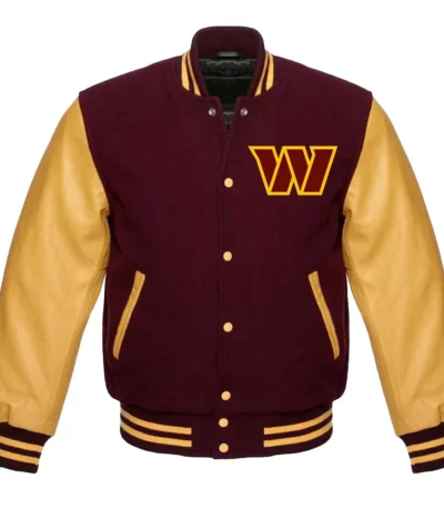 Washington Commanders Letterman W Maroon and Yellow Jacket