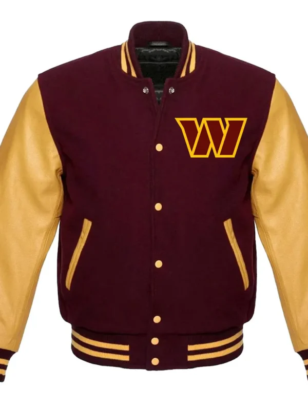 Washington Commanders Letterman W Maroon and Yellow Jacket
