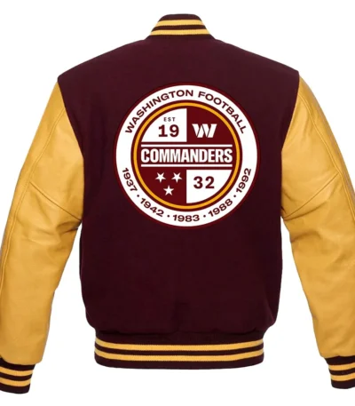 Washington Commanders Letterman W Maroon and Yellow Jacket