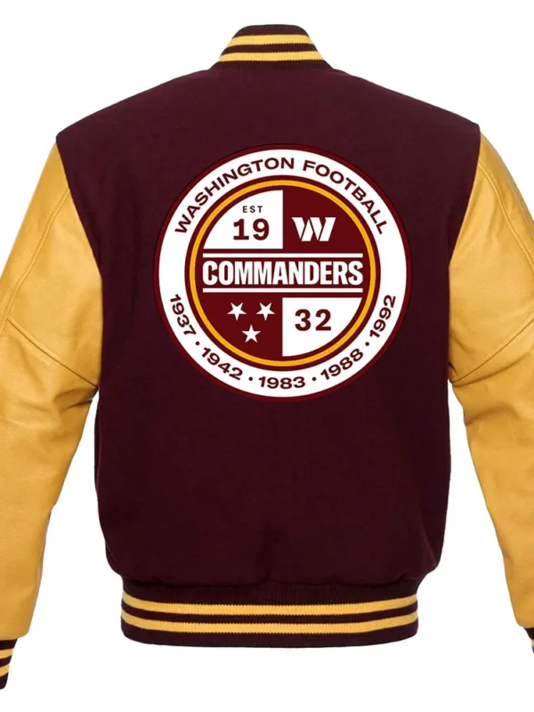 Washington Commanders Letterman W Maroon and Yellow Jacket