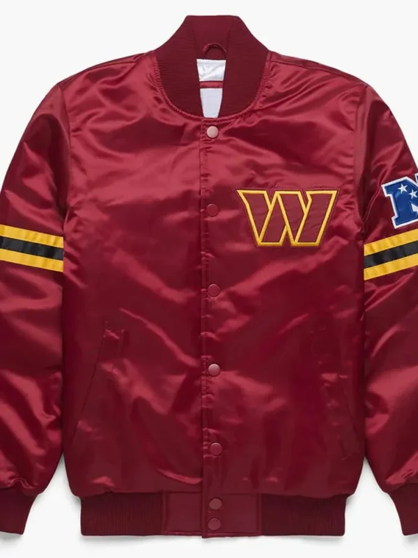 Washington Commanders Maroon Satin Jacket