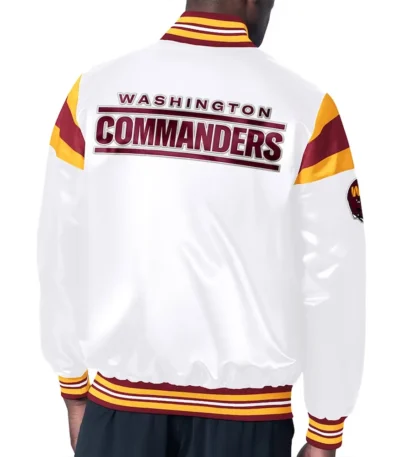 Washington Commanders Midweight White Satin Jacket