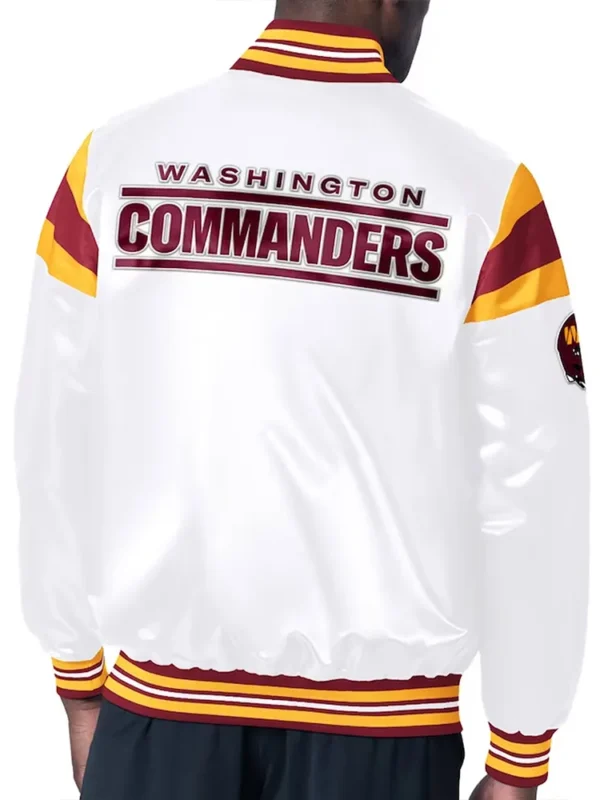 Washington Commanders Midweight White Satin Jacket