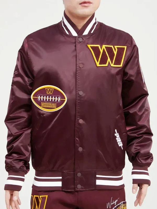 Washington Commanders Old English Classic Rib Satin Jacket