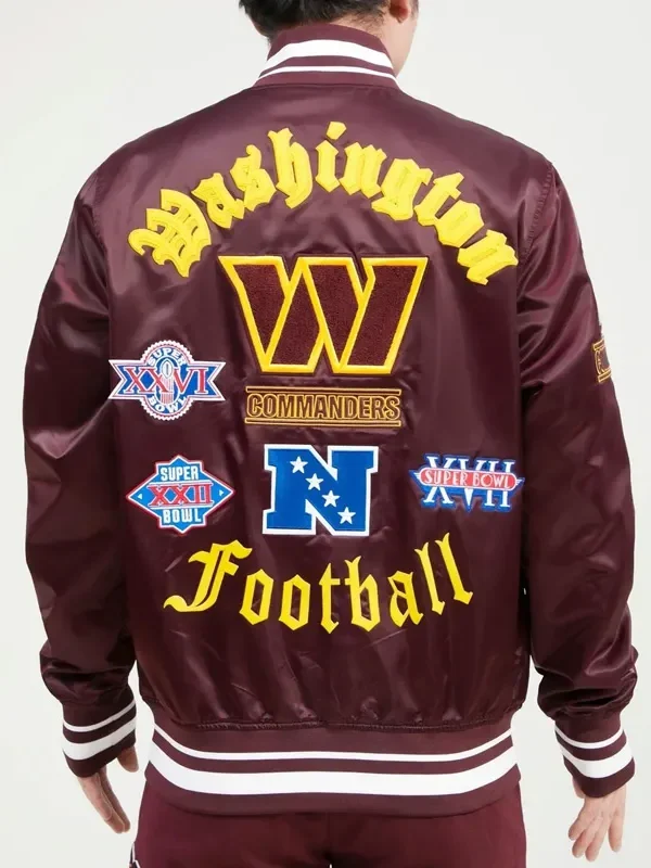 Washington Commanders Old English Classic Rib Satin Jacket