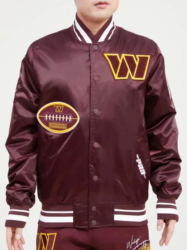Washington Commanders Old English Maroon Satin Jacket