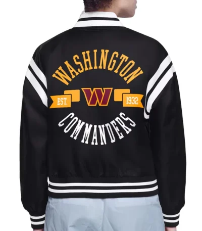Washington Commanders Printed Logo Varsity Satin Jacket