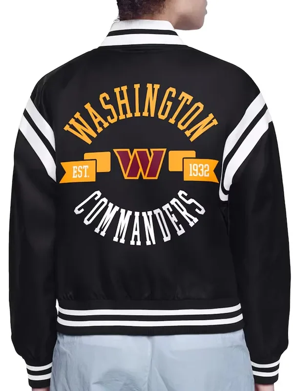 Washington Commanders Printed Logo Varsity Satin Jacket