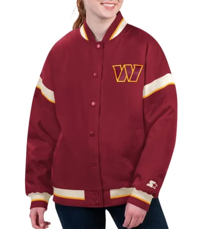Washington Commanders Tournament Burgundy Varsity Jacket