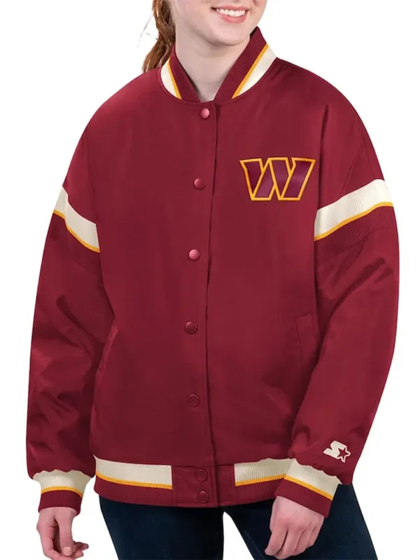 Washington Commanders Tournament Burgundy Varsity Jacket