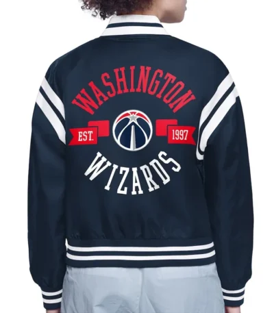 Washington Wizards Printed Logo Varsity Satin Jacket