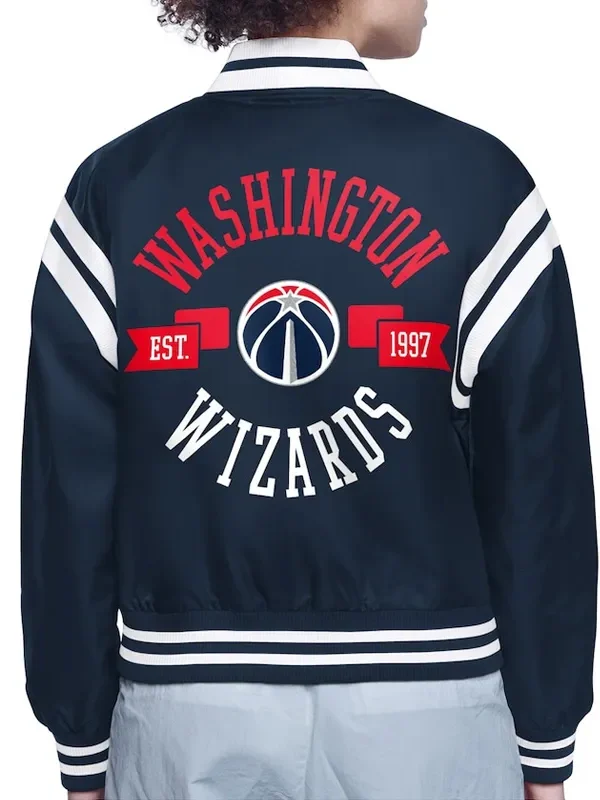 Washington Wizards Printed Logo Varsity Satin Jacket