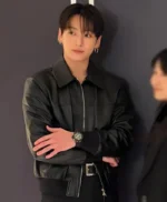 Watch Event 2026 Jungkook Black Leather Jacket