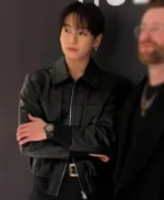 Watch Event 2026 Jungkook Black Leather Jacket