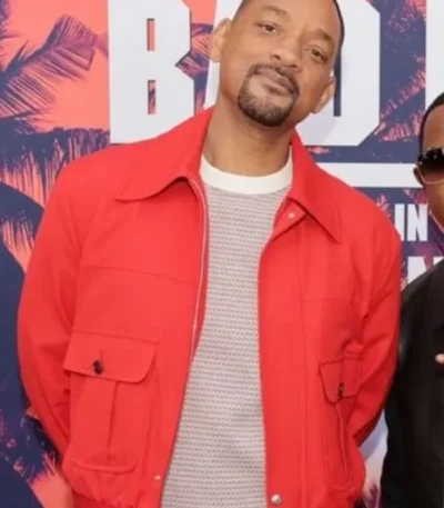 Will Smith Bad Boys Ride or Die Red Bomber Jacket