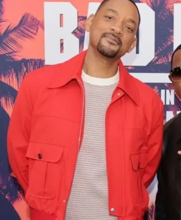 Will Smith Bad Boys Ride or Die Red Bomber Jacket