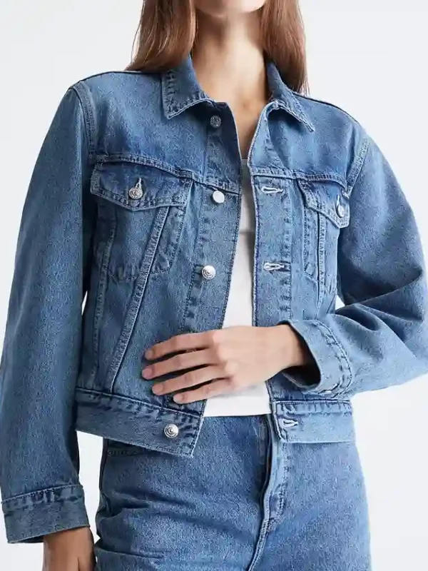 Womens Denim Jean Blue Trucker Jacket