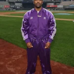 Yankee Stadium Event ASAP Ferg Adidas Purple Sequin Tracksuit