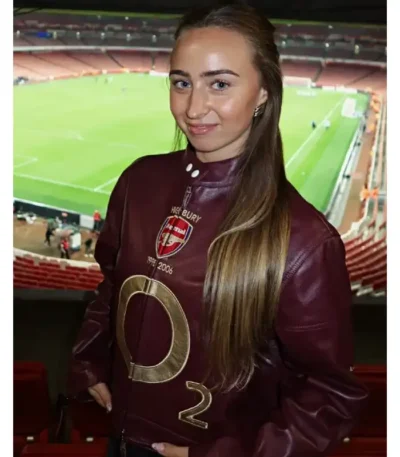 Yasmin Naomi Bergkamp Maroon Leather Jacket