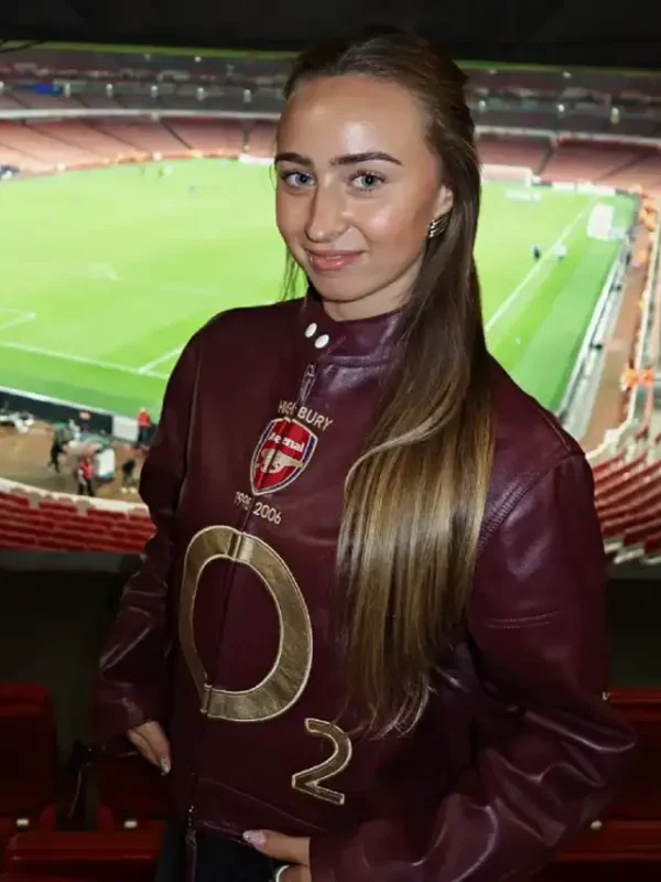 Yasmin Naomi Bergkamp Maroon Leather Jacket
