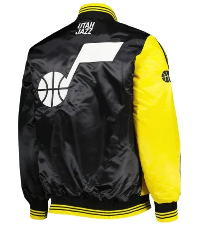 Yellow-Black Utah Jazz Fast Break Satin Jacket