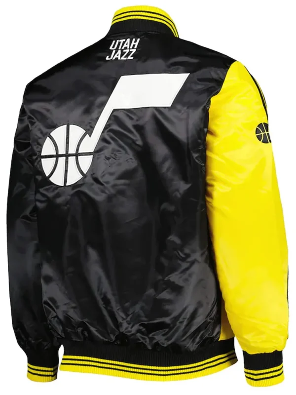 Yellow-Black Utah Jazz Fast Break Satin Jacket