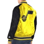 Yellow-Black Utah Jazz Renegade Varsity Satin Jacket