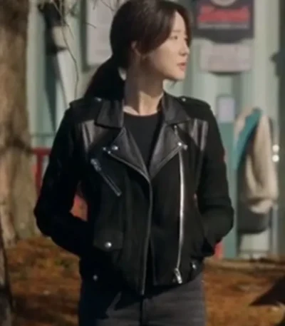 Yoo In-young The Trunk S01 Black Biker Jacket