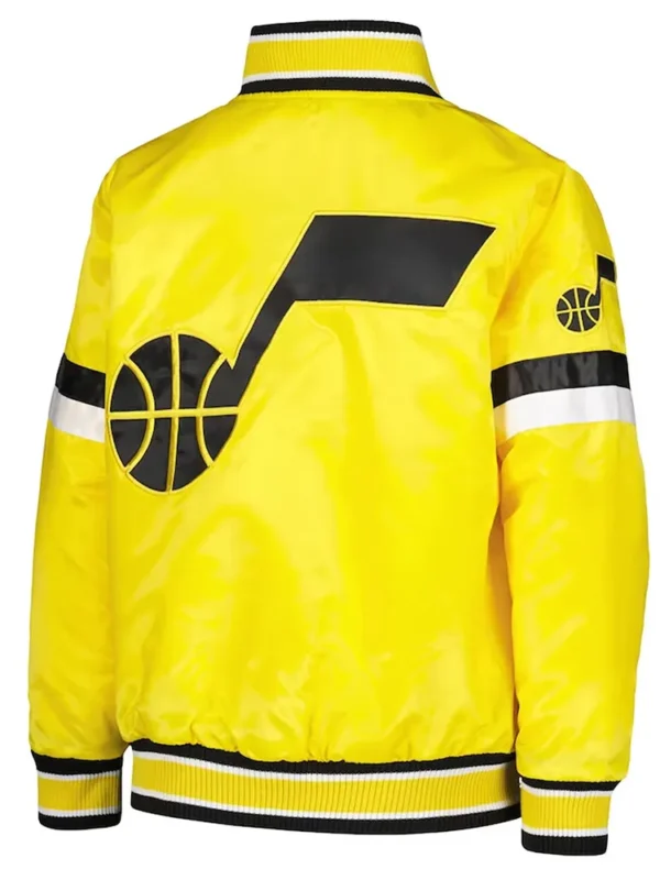 Youth Home Game Utah Jazz Yellow Satin Jacket