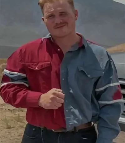 Zach Bryan Red And Blue Button Up Shirt