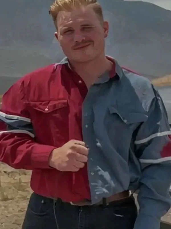 Zach Bryan Red And Blue Button Up Shirt