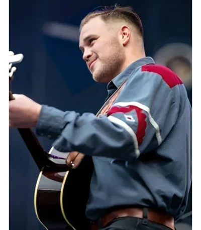 Zach Bryan Red And Blue Button Up Shirt