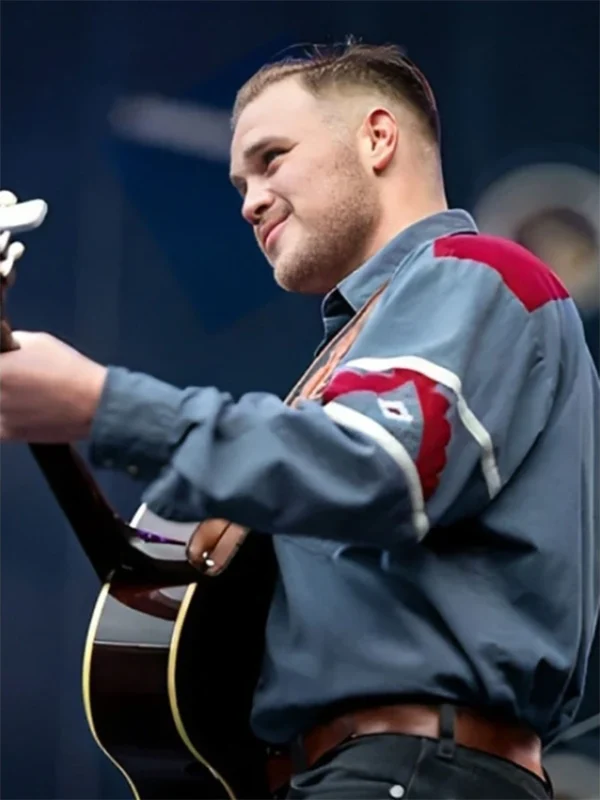 Zach Bryan Red And Blue Button Up Shirt