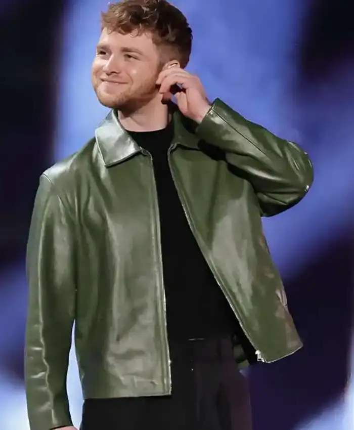 iHeartRadio Alex Warren Green Leather Jacket iHeartRadio Alex Warren Green Leather Jacket