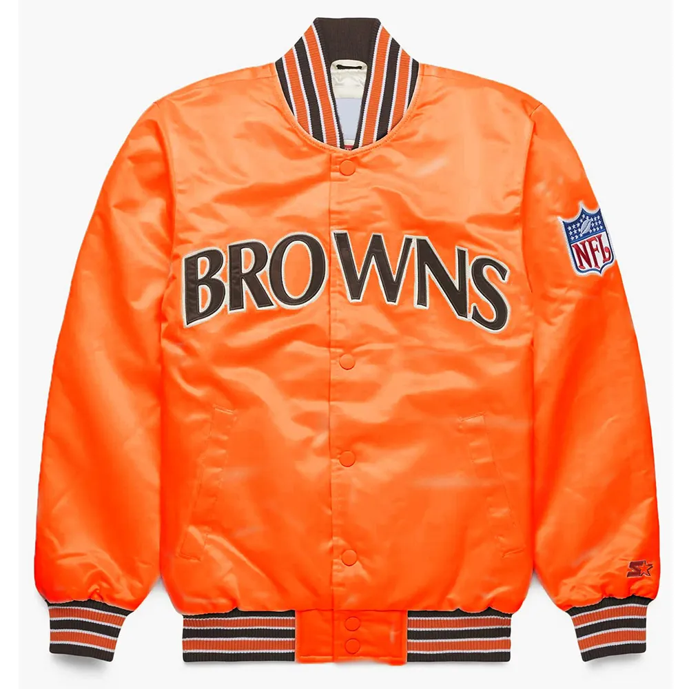 90s Cleveland Browns Bomber Satin Jacket 90s Cleveland Browns Bomber Satin Jacket